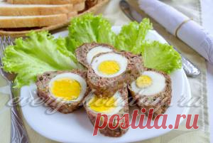 Мясной рулет с яйцом в духовке, рецепт с фото