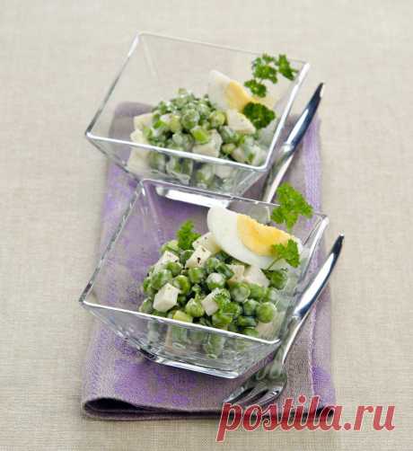 Салат с огурцами и зеленым горошком , Бобовые, Европейская кухня, Холодные закуски