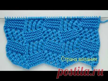 Узоры спицами. Сочетание платочной вязки и ажура. Knitting. The combination of garter knit and lace.