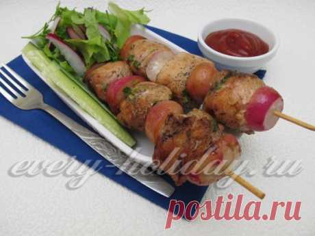 Шашлык из куриного филе в духовке