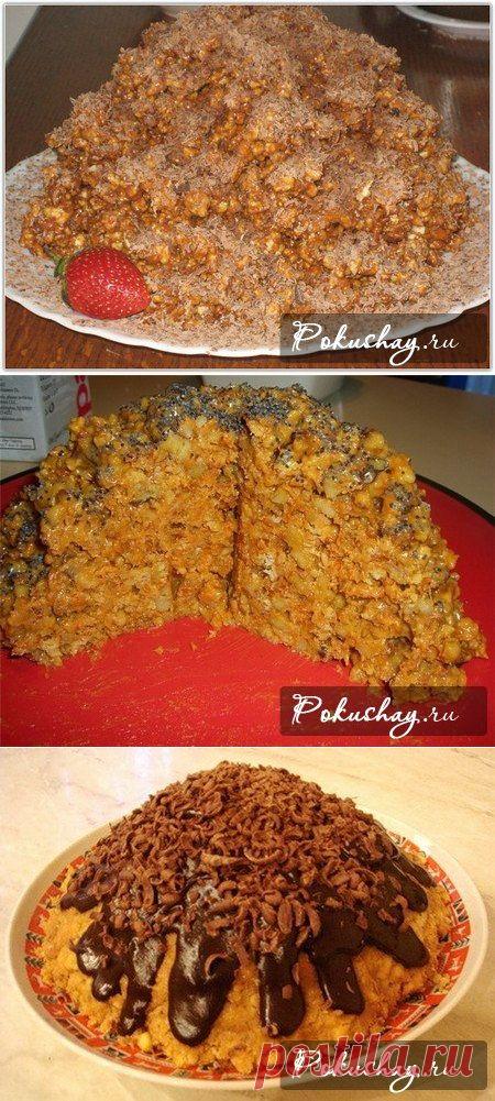 Воздушный торт «Муравейник» из кукурузных палочек