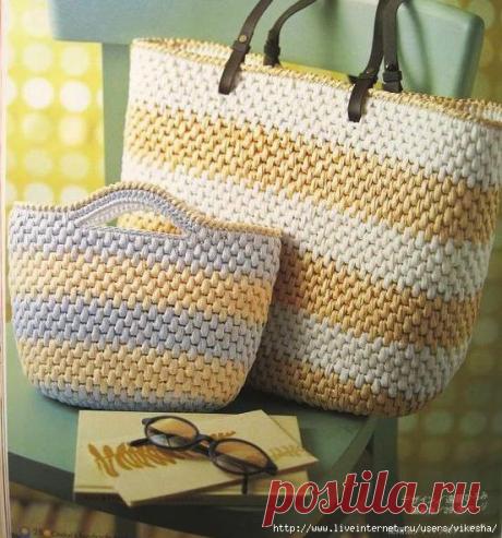 Взяли шнур, обвязали... и получилось сумка!!!