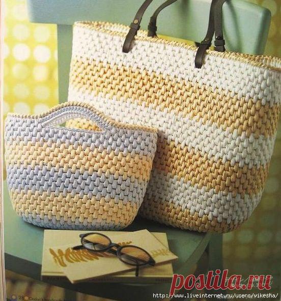 Взяли шнур, обвязали... и получилось сумка!!!