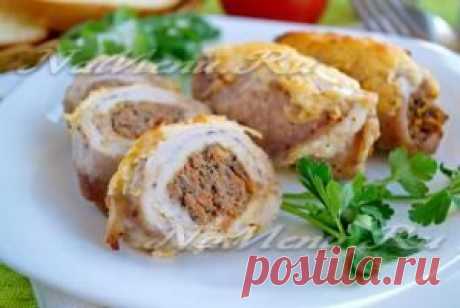 Мясные рулеты из свинины с печенью