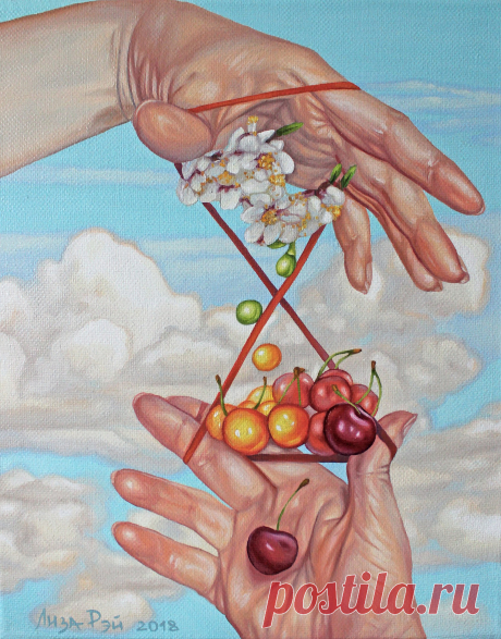 Лиза Рэй –  Весна в бесконечности
Lisa Ray - Endless Spring
50Х40, 2018
canvas, oil  - холст, масло
#surreal #surrealism #超現實主義 #surréalisme #painting #LisaRay #сюрреализм #ЛизаРэй #живопись #картины #художник #art #искусство #бесконечность #цветы #8марта #праздник #черешня #руки #время #повторение #cherry #spring #infinity #8mart #holiday #flowers #hands #time #repetition