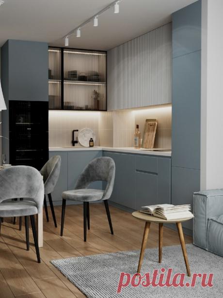 Кухня-гостиная в квартире 45 м.кв. Дизайн: Want More