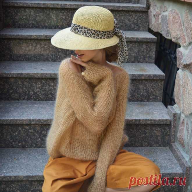 Camel mohair sweater beige sweater loose knit sweater | Etsy