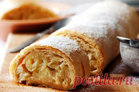 20 вкуснейших рецептов штруделя с яблоками из слоеного теста