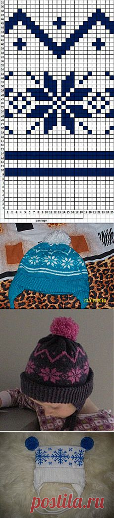 Вязаная шапочка с норвежским узором - Шапочки и панамки - Схемы вязания - Авторский проект Натальи Грухиной