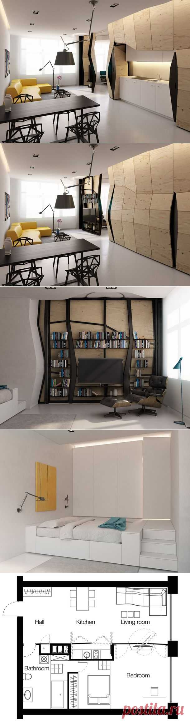 Квартира-трансформер, 60 м² | Маленькие пространства | admagazine