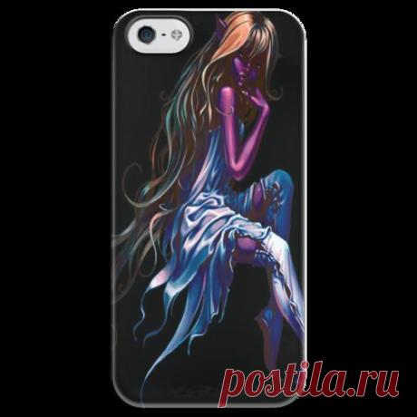 Чехол для iPhone 5 глянцевый, с полной запечаткой "Эльфиня смущенная" от Hatulia - Printio