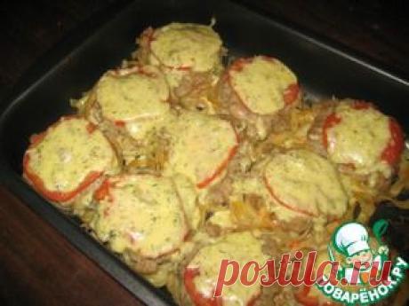 Гнезда из макарон с фаршем - кулинарный рецепт