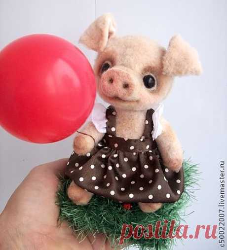 Горошинка - бежевый,свинка,поросёнок,игрушка ручной работы,игрушка в подарок