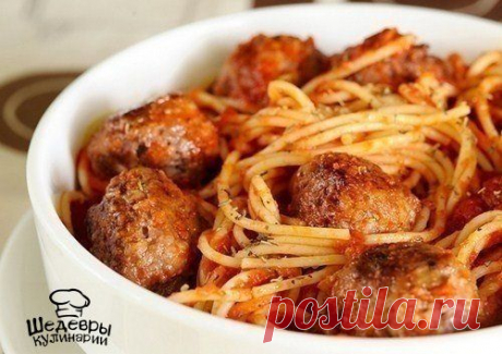 Спагетти с мясными шариками