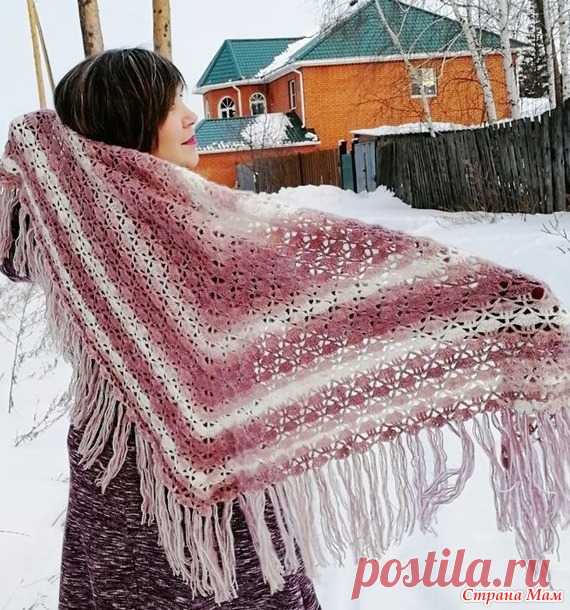 . Шаль, бактус крючком - Вязание - Страна Мам
