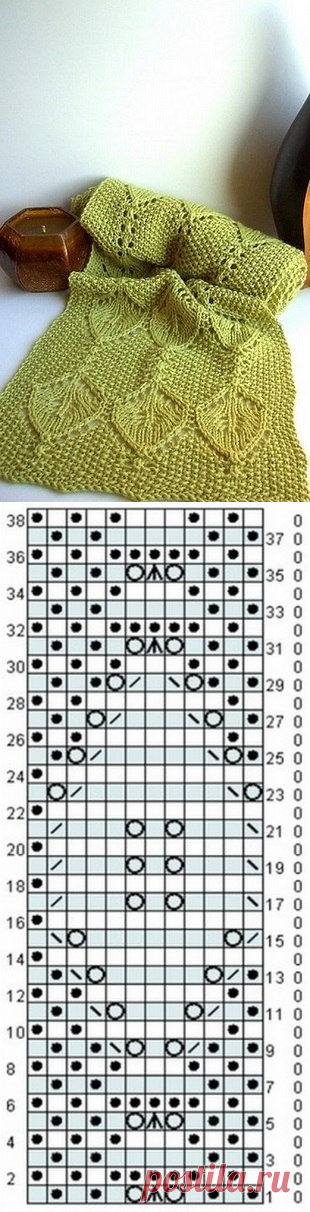 Узор для шарфа спицами