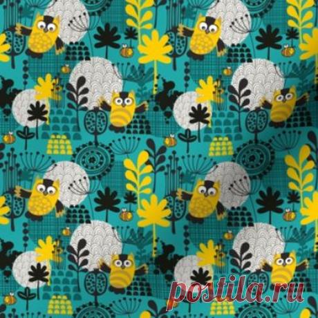Bee and owl - Spoonflower