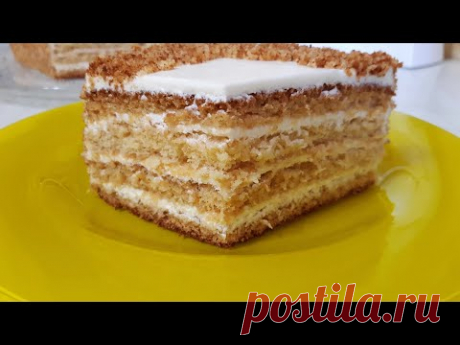 ПОСТНЫЙ МЕДОВЫЙ Торт за 30 минут! МЕДОВИК НА СКОРУЮ РУКУ К ЧАЮ ТАЮЩИЙ! ВКУСНЫЙ ПОСТНЫЙ Honey Cake