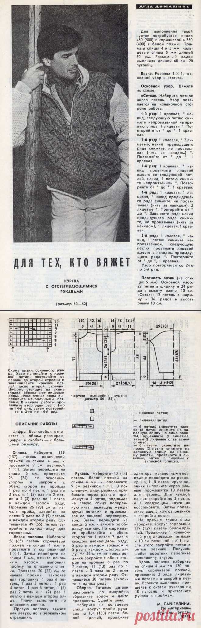 Мужская куртка с отстегивающимися рукавами спицами