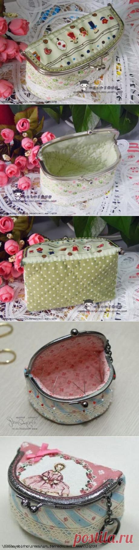Необычная косметичка с фермуаром. Cosmetic bag with clasp. DIY tutorial