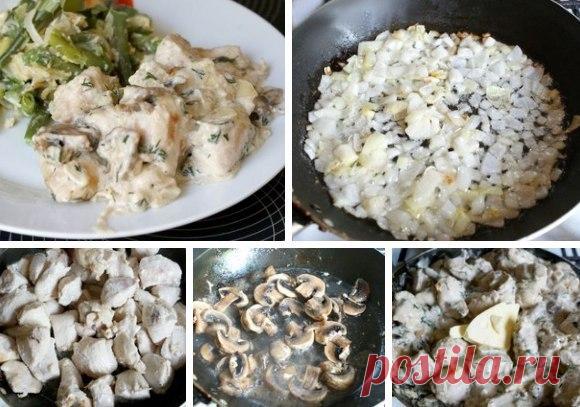 Курица с шампиньонами в соусе