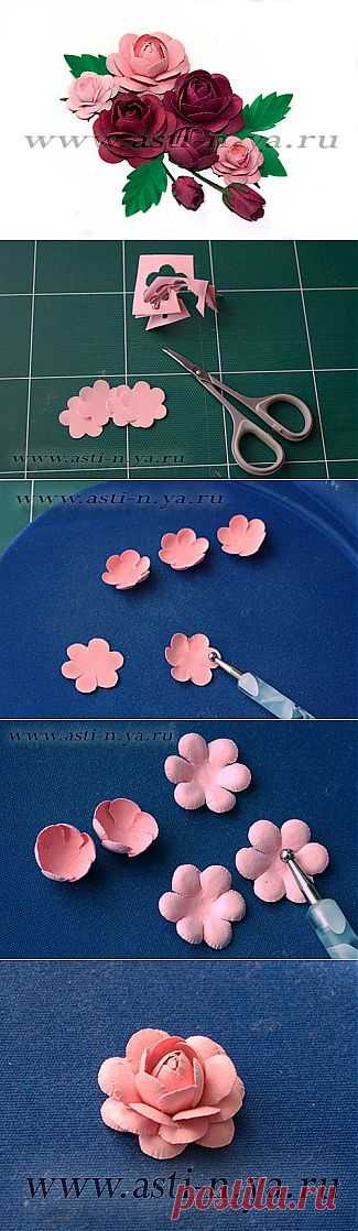 МК Бумажные розы и не только, без фигурных компостеров..