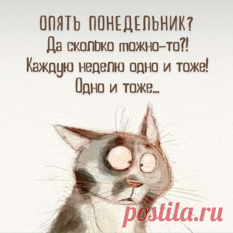 Смешная картинка с шуточными надписями про понедельник