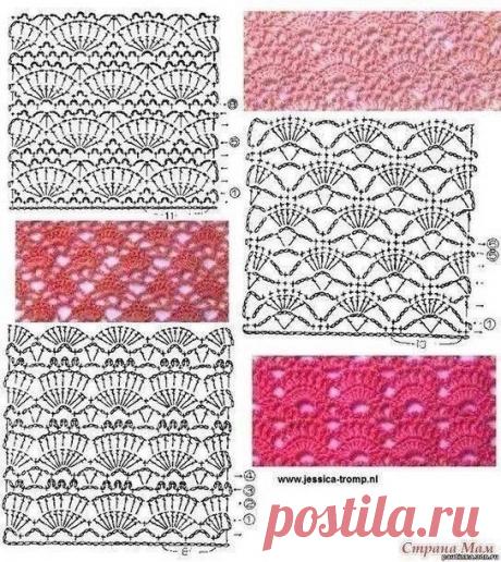 Схемы узоров для вязания крючком