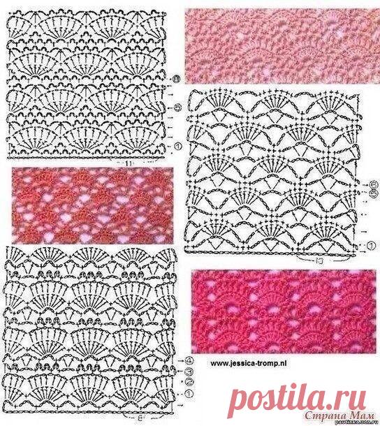 Схемы узоров для вязания крючком
