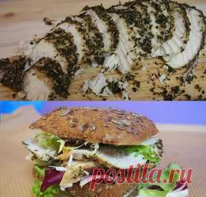 Сочная куриная грудка и бутерброд с ней (секрет сочности куриной грудки) рецепт с фото