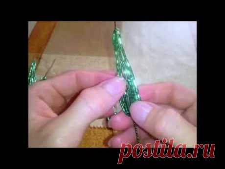 Нежная роза из бисера.Часть 4 - Чашелистики.