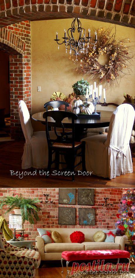 Покраска искусственного кирпичные столбики