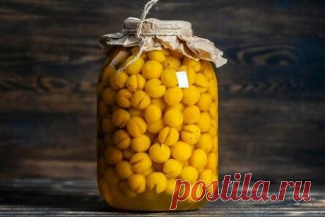 Компот на зиму из желтой алычи