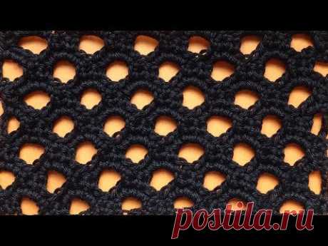 Чудесный Ажурный узор крючком  Плотная Сеточка Openwork Crochet pattern    109