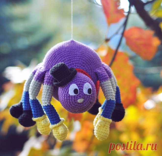 PDF Паучок Порфирьич крючком. FREE crochet pattern; Аmigurumi doll patterns. Амигуруми схемы и описания на русском. Вязаные игрушки и поделки своими руками #amimore - Паук, паучок.