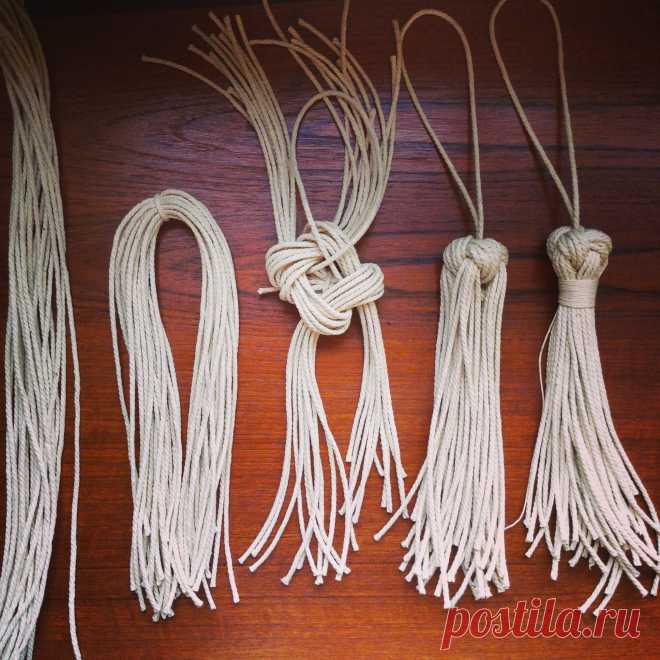 Macramé knot tassel - /gunayyetim/bracol/ (Beautiful tassels this site!) BACK