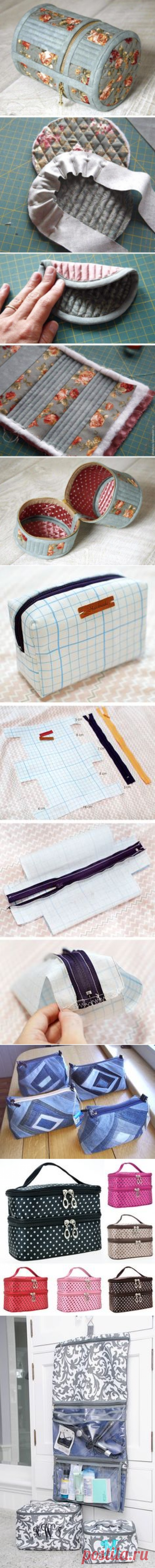 Round Cosmetic Bag DIY Picture Tutorial. https://www.handmadiya.com/2016/01/round-cosmetic-bag.html | Projects to Try
