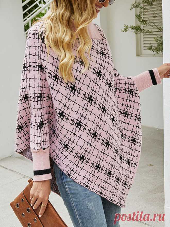 Модный женский свободный вязаный свитер-накидка с лацканами и длинными рукавами - NewChic