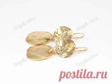 Серьги-зеркала из желтого металла от Amorem