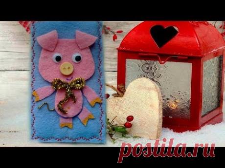 🐷СВИНКА 2019🎄 чехол на телефон своими руками 🎄 мастер класс DIY🐷