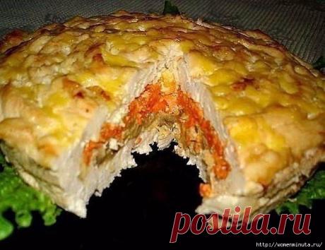 Куриный закусочный торт.