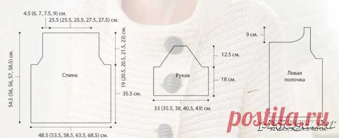 Кардиган спицами с коротким рукавом