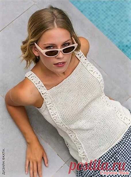 Топ с ажурной спинкой. Спицы. Fait main Tricot. Вязание. Моё любимое хобби №2 2022