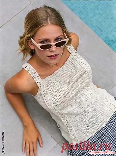 Топ с ажурной спинкой. Спицы. Fait main Tricot. Вязание. Моё любимое хобби №2 2022