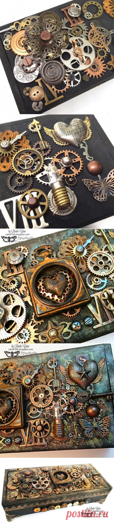 FRIENDS in ART: Steampunk Box with New Finnabair Mechanicals
