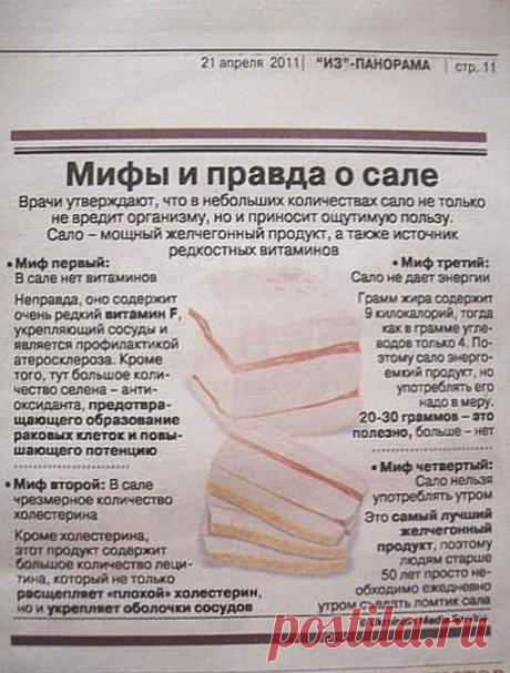 Мифы о сале