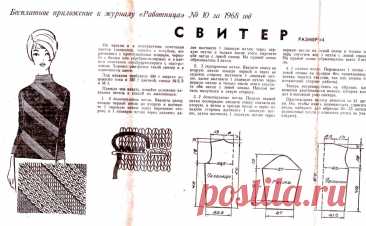 Ретро-вязание: приложения к журналу "Работница" за 1968 год | Вязание :: Модели и схемы | Дзен