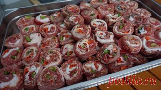 Сочный шашлык из рулетки