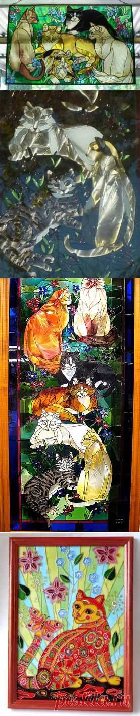Витражные коты — Рукоделие