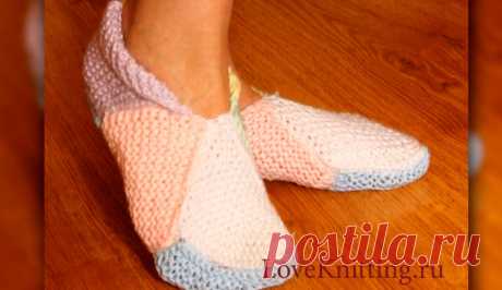 Тапочки из квадратов | Loveknitting.ru